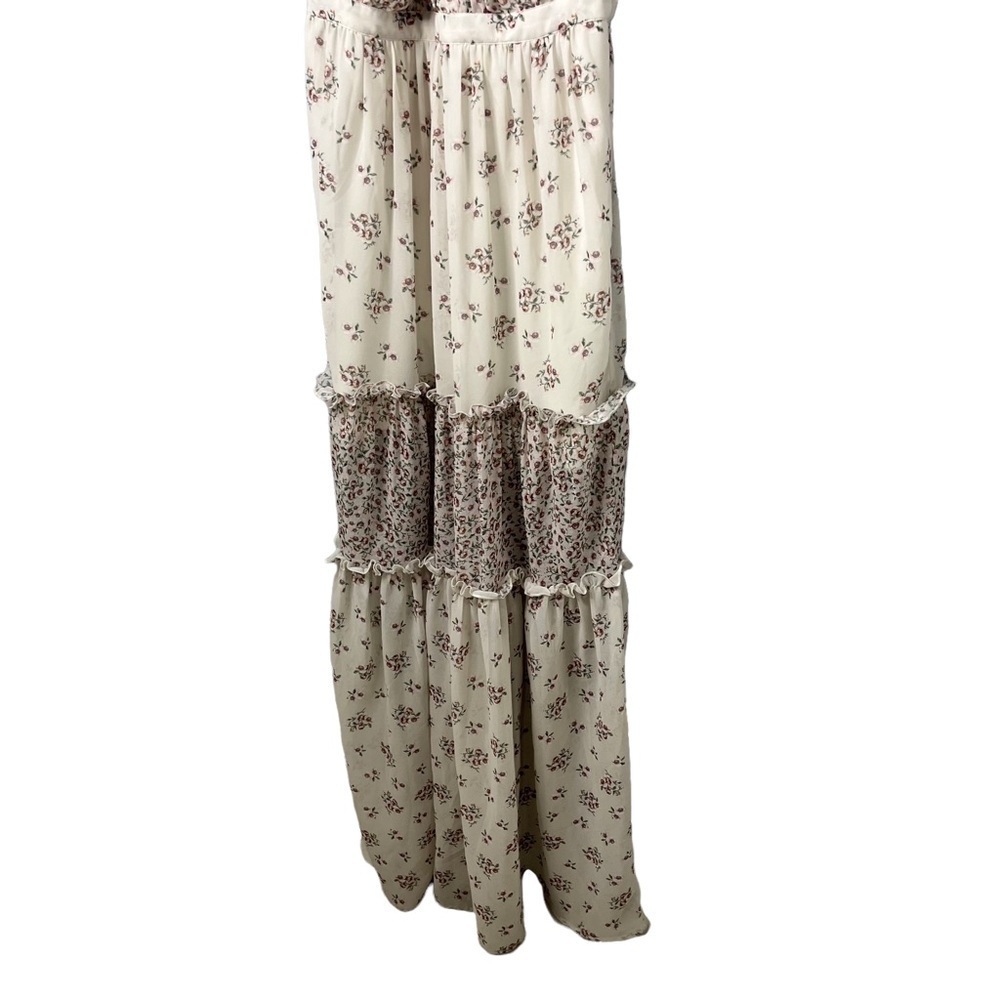 Bellevue Floral Tiered Maxi Dress Size Medium Ruffle Sleeveless Boho Cottagecore - Picture 3 of 9